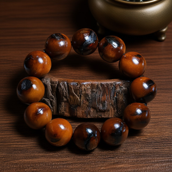 SERYU Jujube Wood Bead Bracelet – Dark Brown