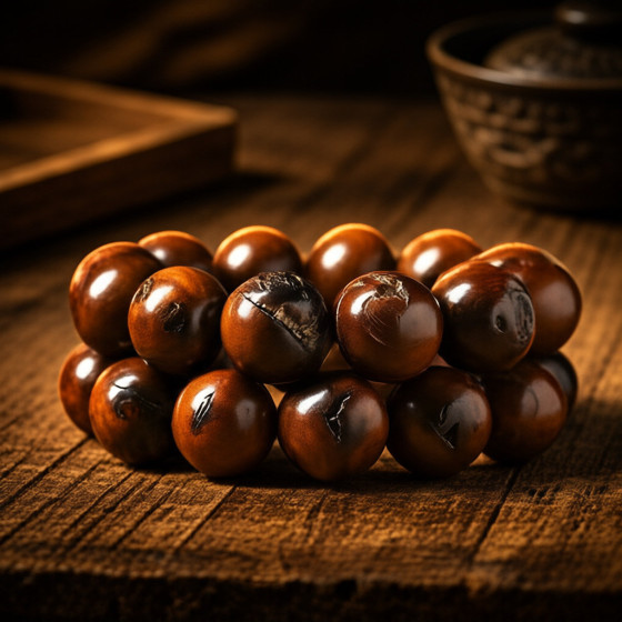 SERYU Jujube Wood Bead Bracelet – Natural Grain
